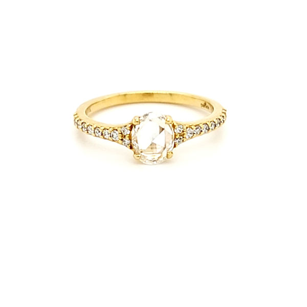 Picture of Yellow Gold Oval Rose-Cut Diamond Ring