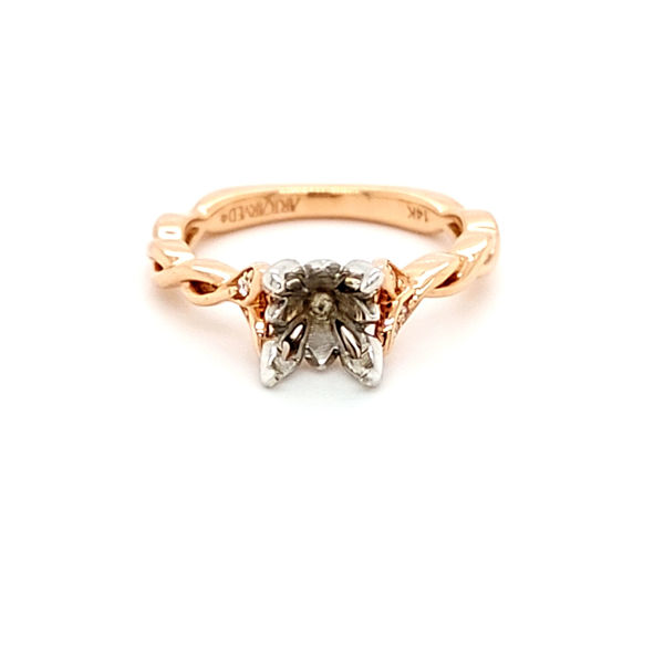 Picture of Rose Gold Twisted Diamond Semi Mount