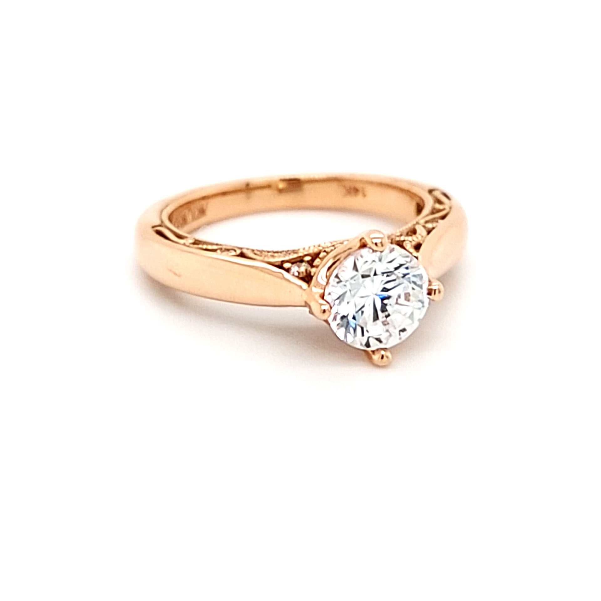 Rose Gold Filigree Diamond Semi Mount | A. T. Thomas Jewelers | Jewelry ...