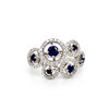 Picture of White Gold Round Sapphires Diamond Halos Ring