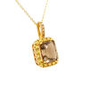 Picture of Yellow Gold Smoky Quartz & Yellow Sapphire Necklace