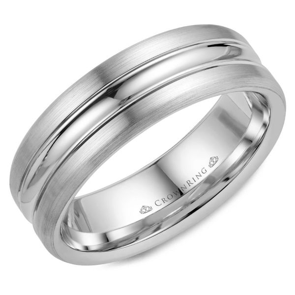 Picture of Polished Curved Center Men's Wedding Band