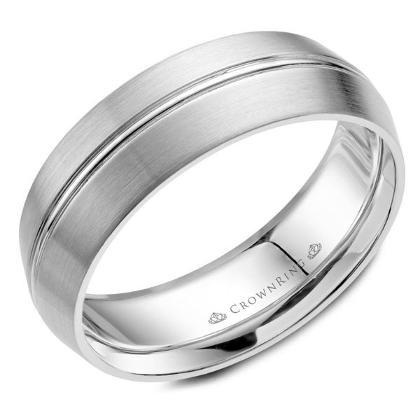 Picture of Brushed Finish Raise Line Detail Center Men's Wedding Band