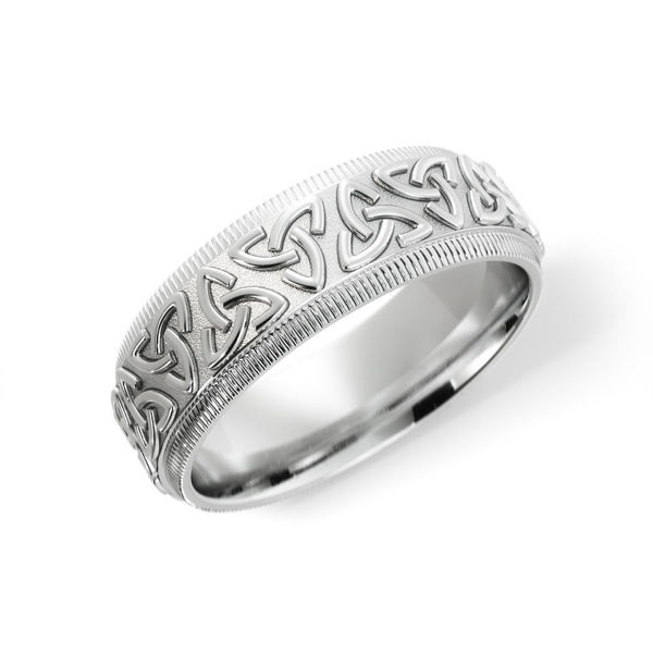 Picture of Celtic Knot Casted Center Coin Edge Detail Men's Wedding Band