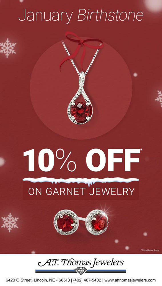 10% off on Garnet Jewelry